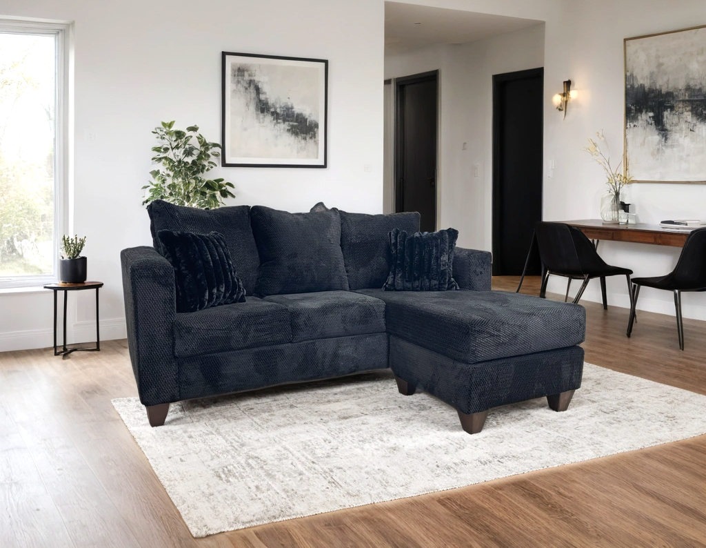 100 Black Reversible Sectional