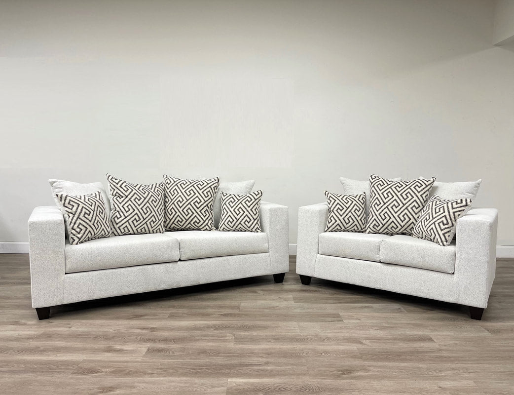 Stone Thick Fabirc Sofa & Loveseat Set