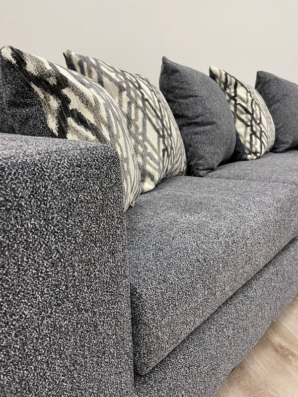 110 - Steel Thick Fabric Sofa & Loveseat