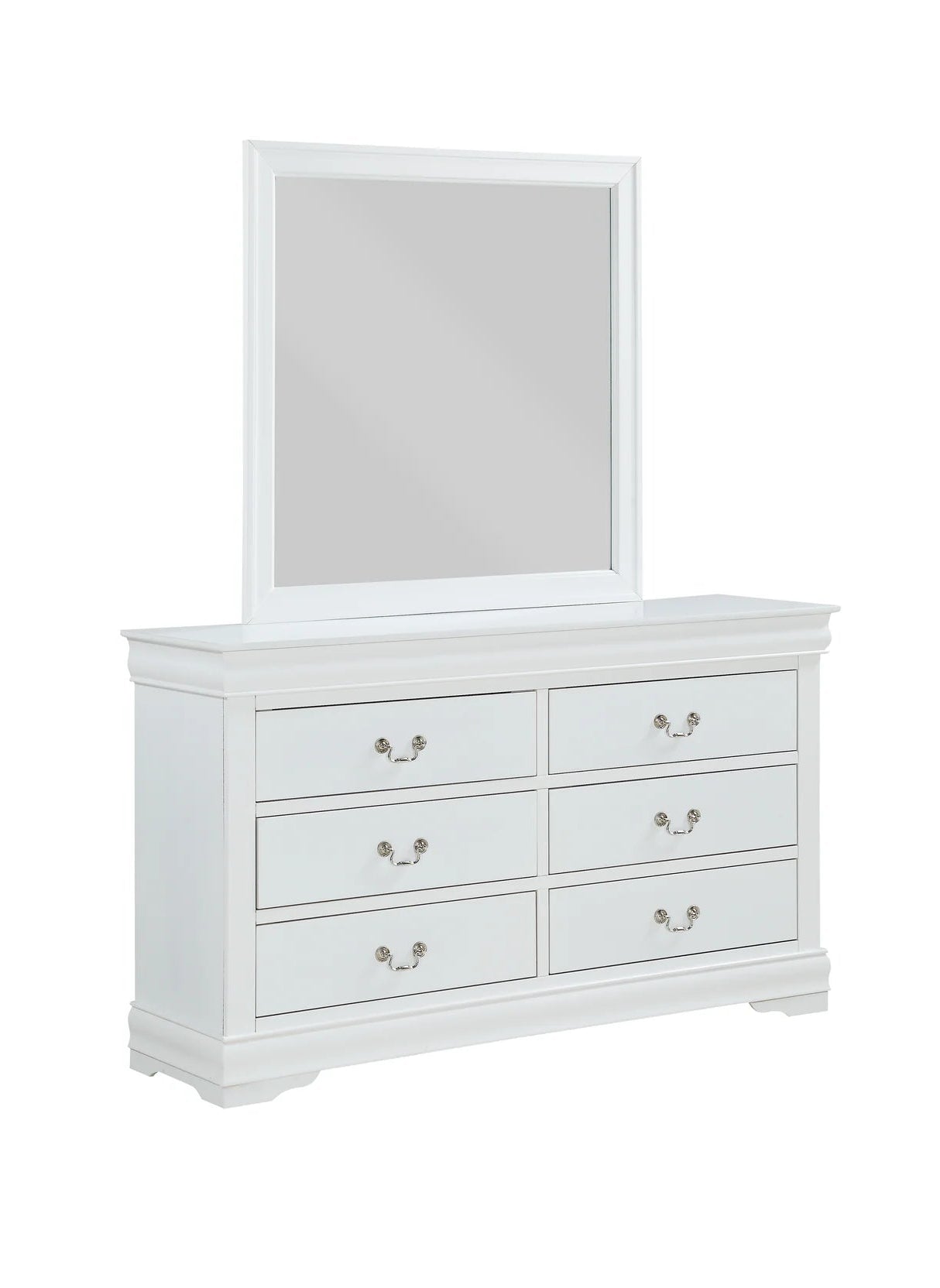 5pcs Louis Philip White Finish Bedroom Set