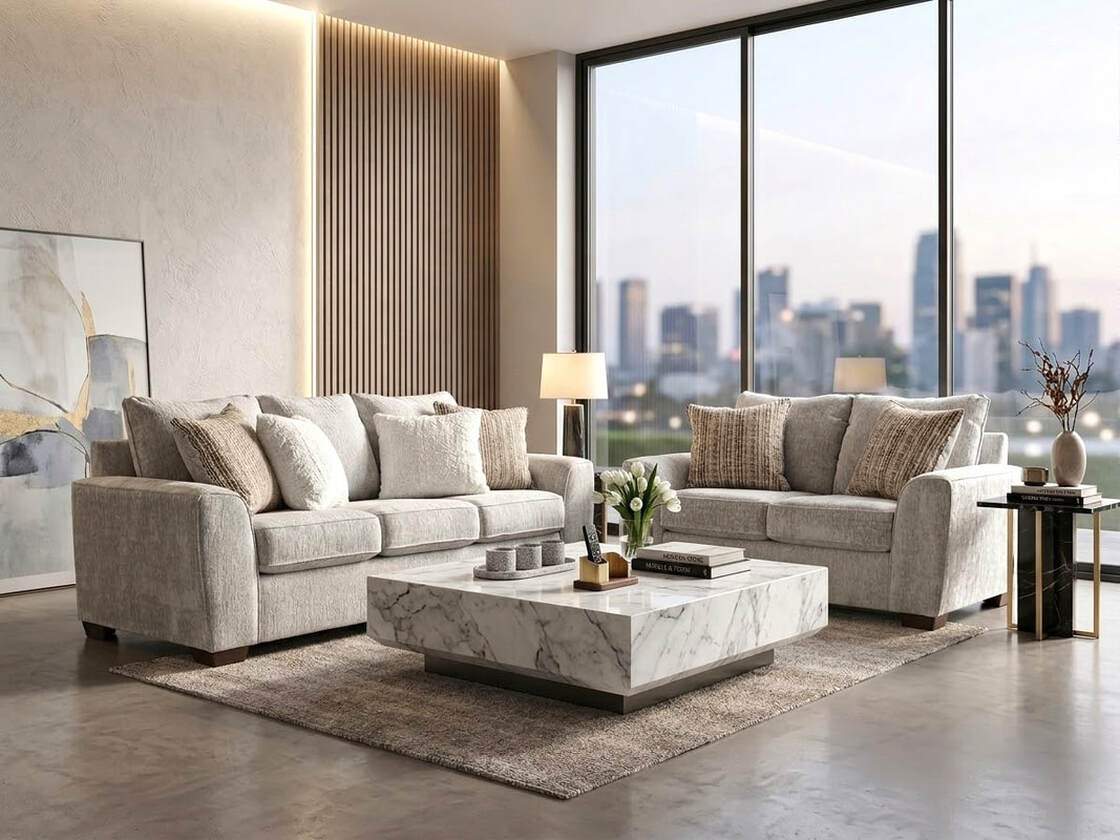 125-Ritz Gray Sofa & Loveseat Set