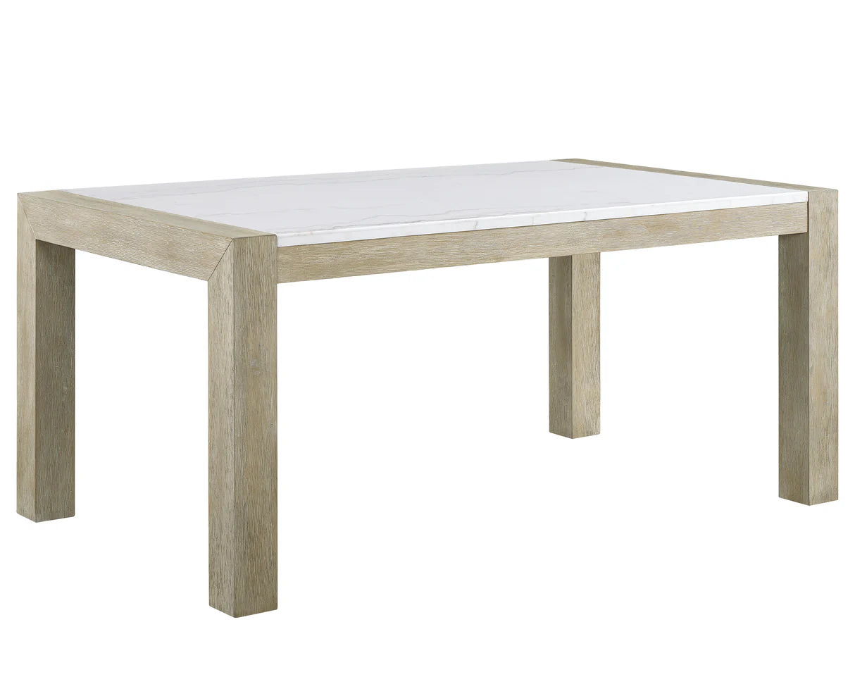 6pcs Dune Light Grey Genuine Marble Dining Set