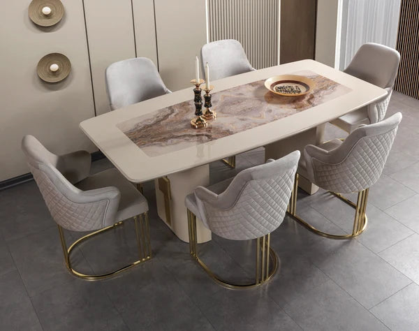 Carlina Ivory 7-Piece Dining Set