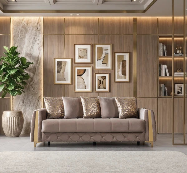 Florence Coffee Velvet Sofabed 88"