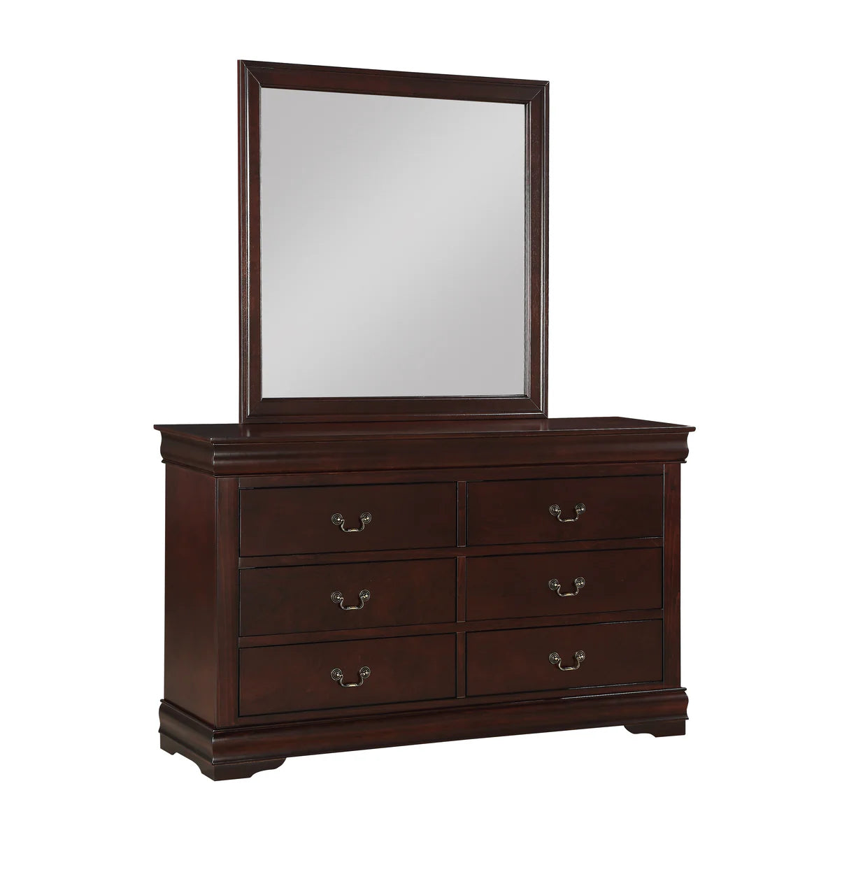 5pcs Louis Philip Cherry Finish Bedroom Set