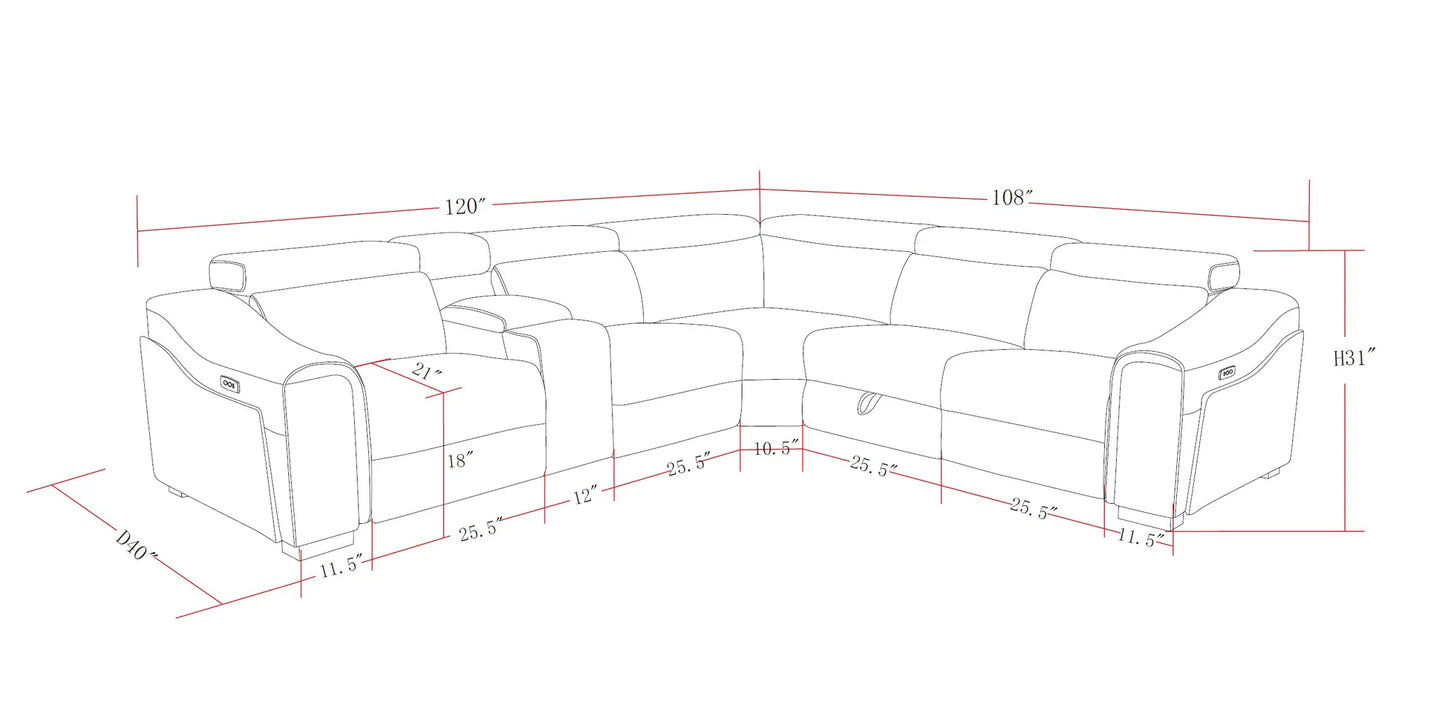 S7033 Yash (Brown) Sectional