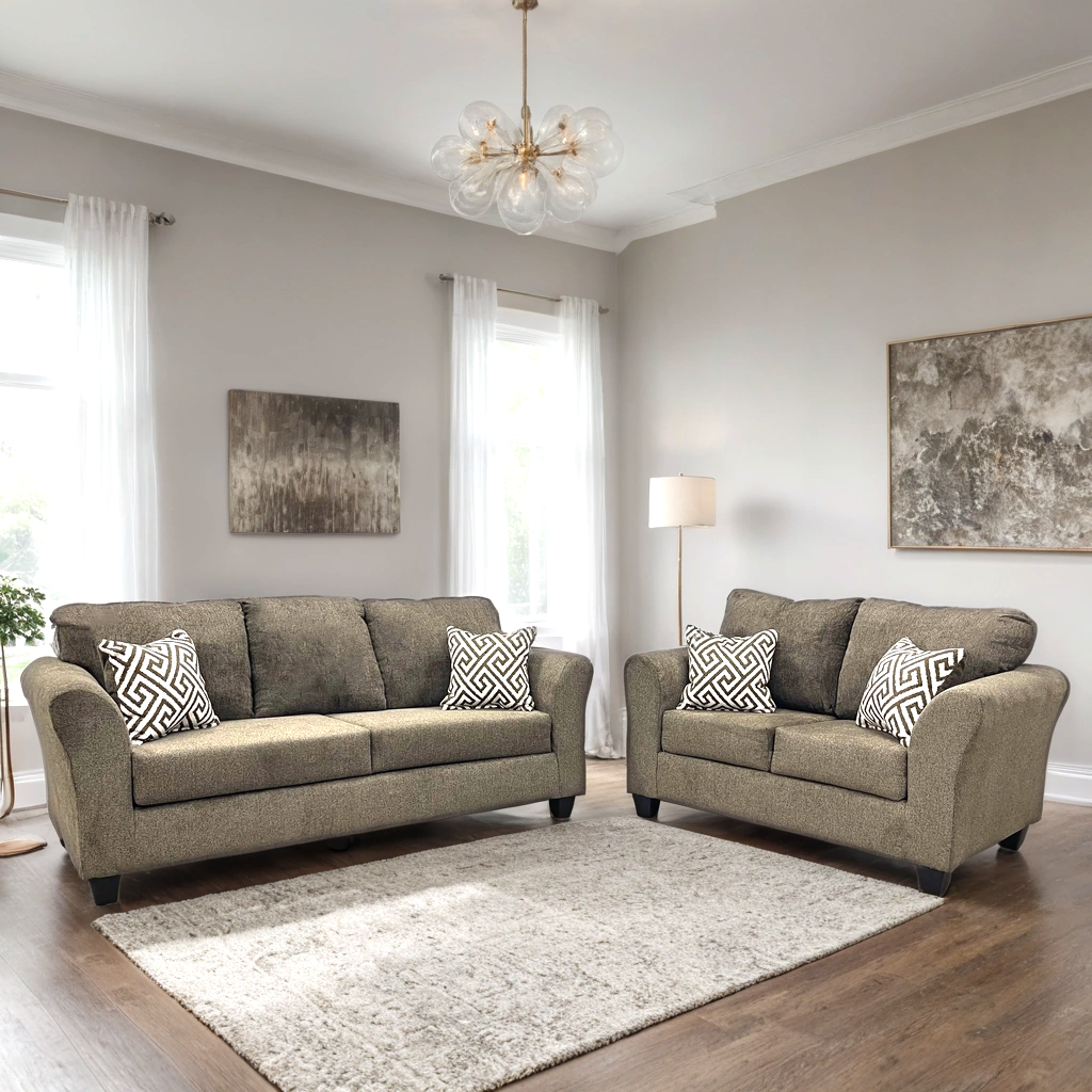210 Brown - 2PC Sofa and Loveseat Set