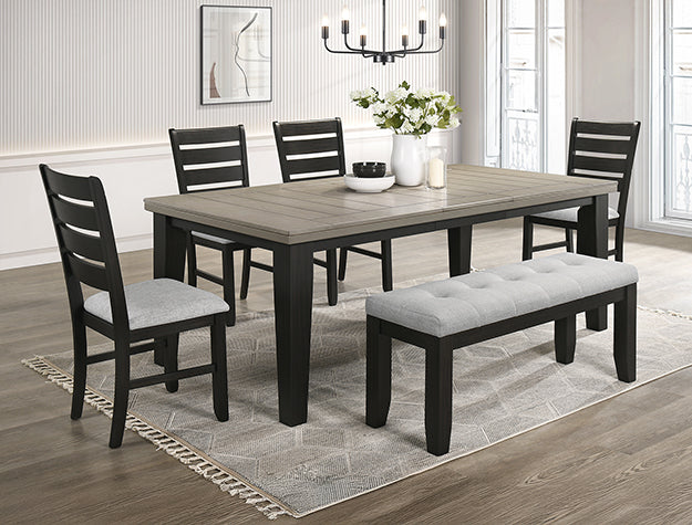 6pcs Bardstown Grey Extendable Dining Set