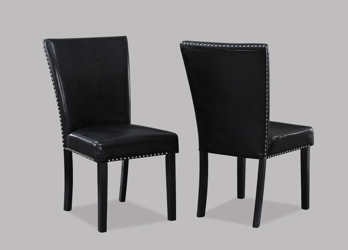 6pcs Tanner White & Black Faux Marble Dining Set