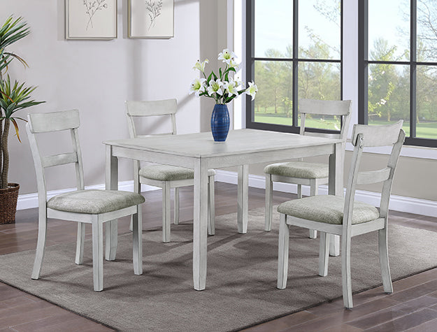 5pcs 2254DW Henderson White Wood Dining Set