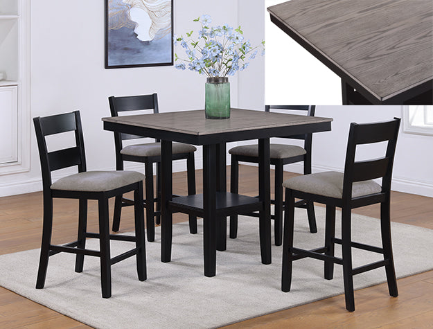 5pcs 2631 Lester Light Grey Counter Height Dining Set