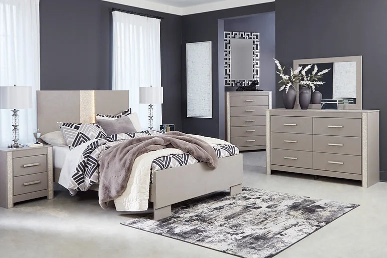 5pcs Warm Silver Bedroom Set
