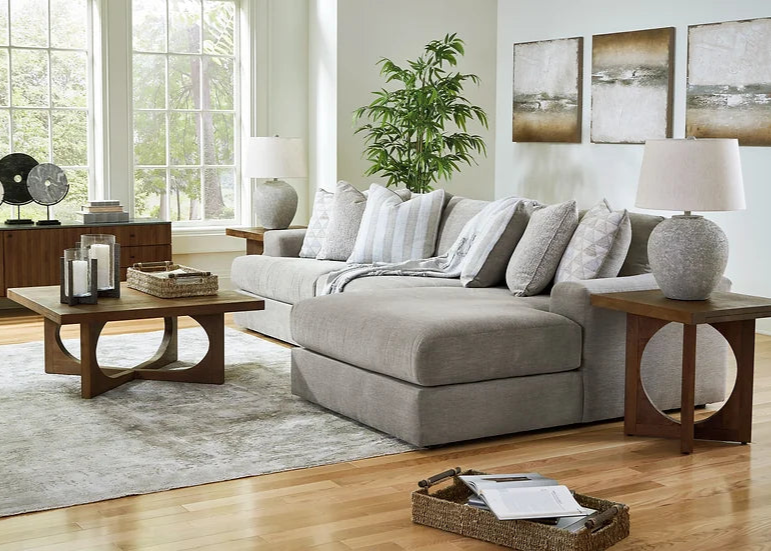 Ashley 58103 Avaliyah Ash Polyester Sectional 3 Pieces