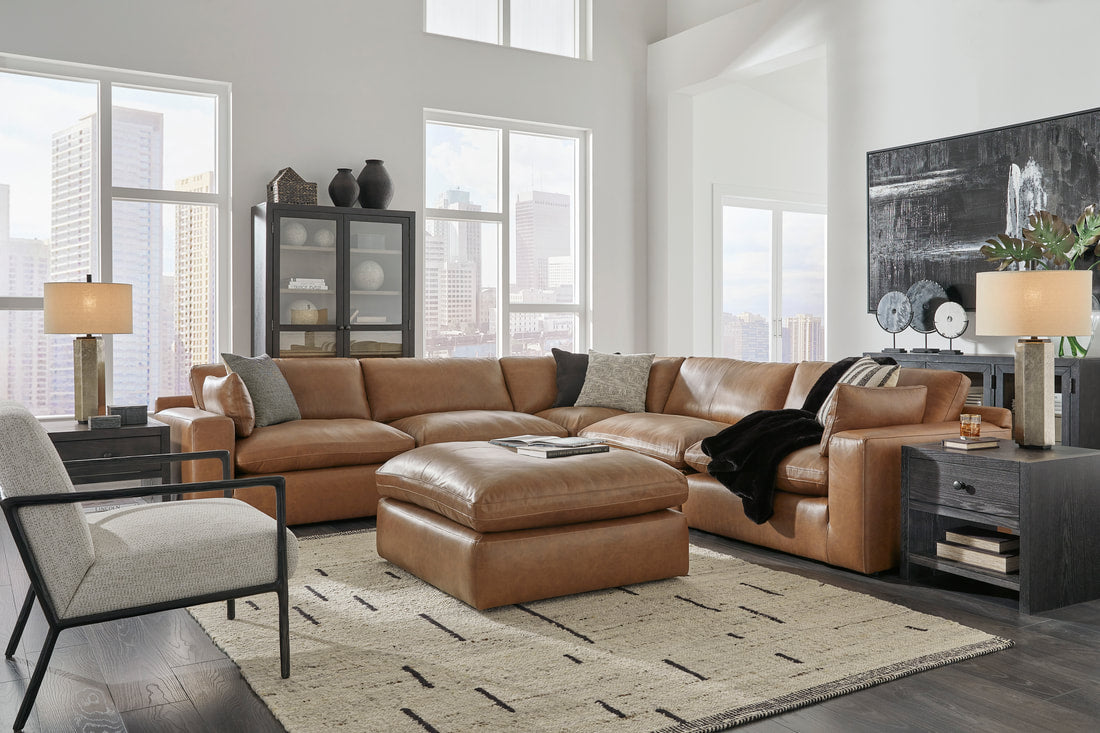Ashley 309-01 - 5PC Genuine Leather Sectional