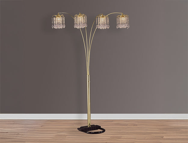 RAIN DROP ARC LAMP 84"H GOLD
