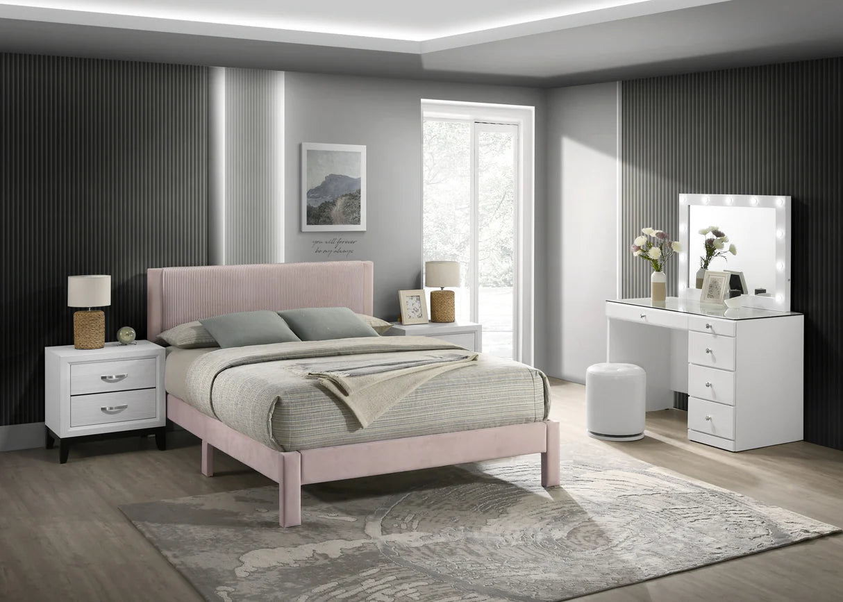 Lucia Pink Platform Bed Frame