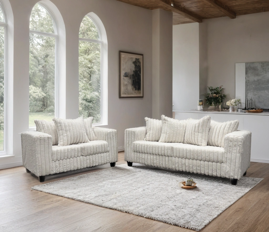 510 Cream Sofa and Loveseat Set