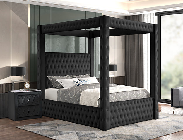 5114BK ANNABELLE Black Canopy Bed Frame