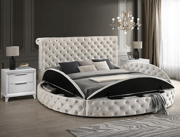 5202IV Brigitte Ivory Storage Bed Frame