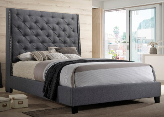 Chantilly Grey Linen Bed Frame