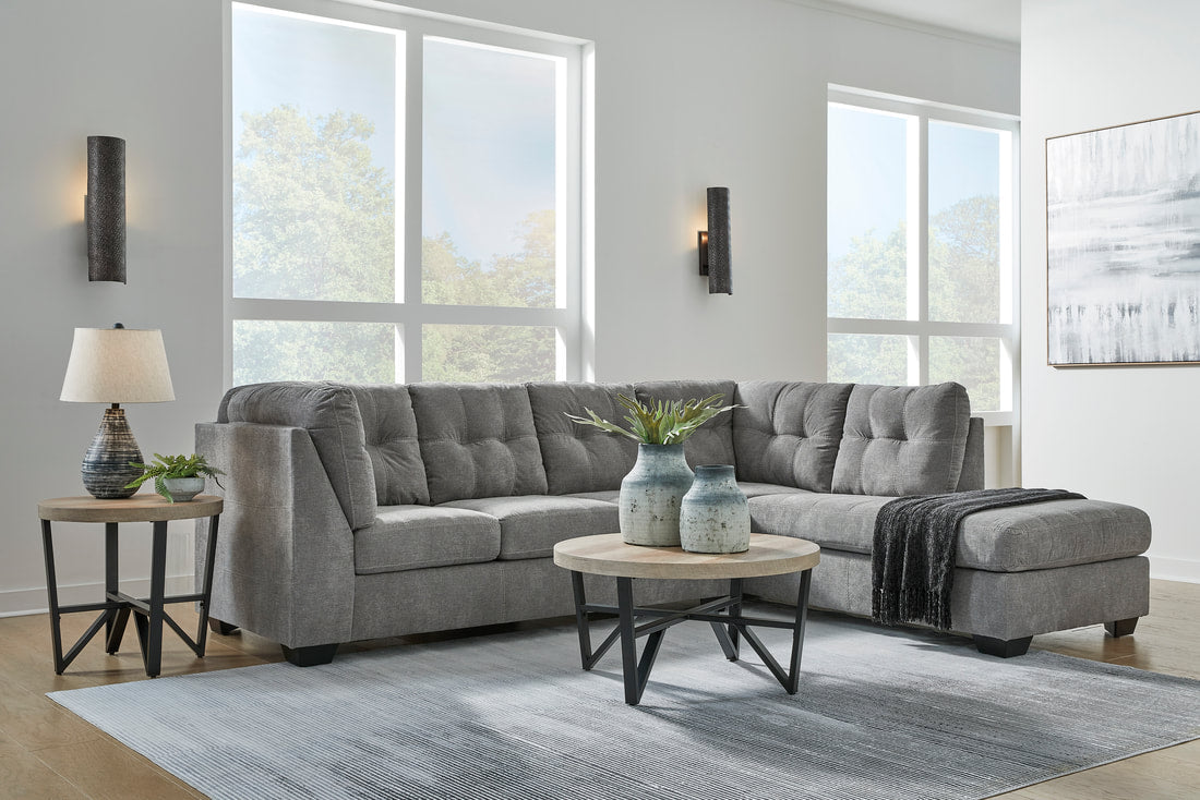 Ashley 553-05 Grey Fabric Sectional