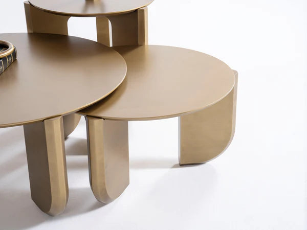 3pcs 720 Gold Coffee Table Set