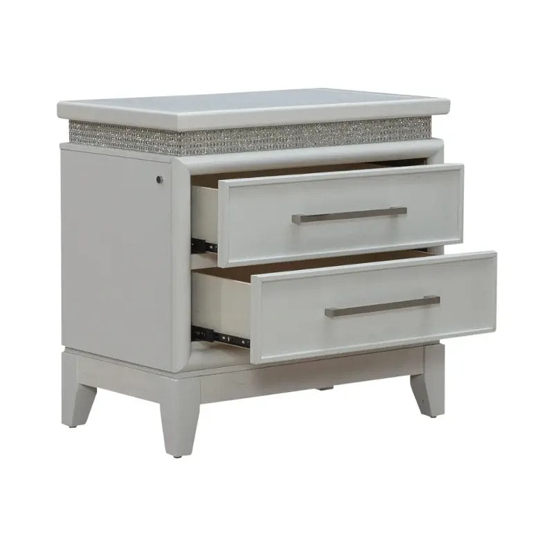 781 LED White Nightstand