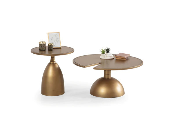 2pcs 873 Gold Coffee Table Set