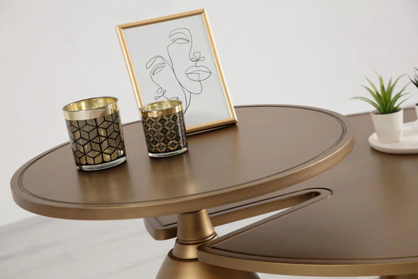 2pcs 873 Gold Coffee Table Set
