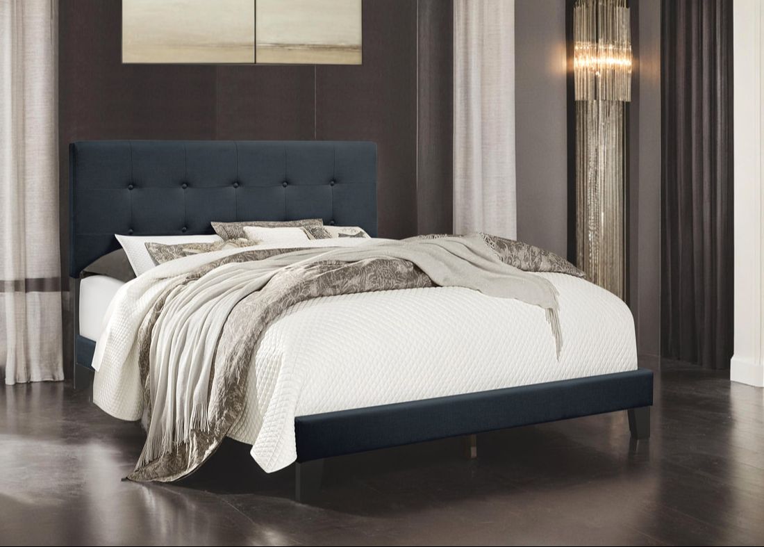 940 Linen Charcoal Platform Bed