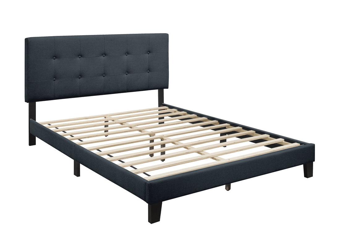 940 Charcoal Linen Platform Bed