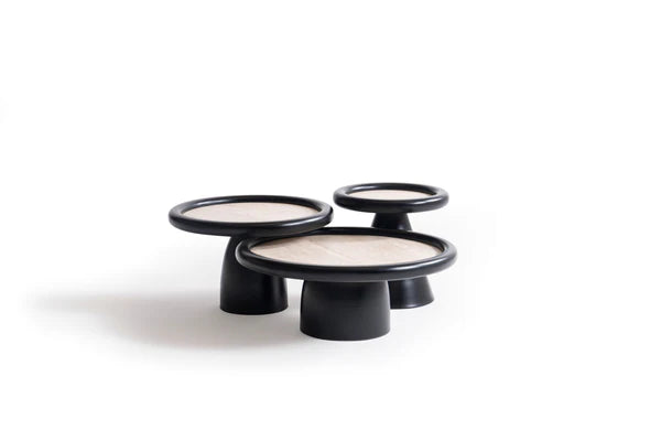 3pcs 950 Black Travertine Coffee Table Set