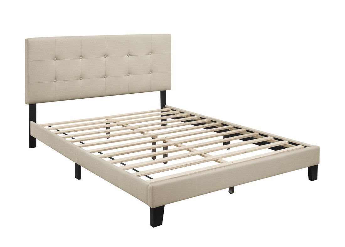 950 Beige Linen Platform Bed