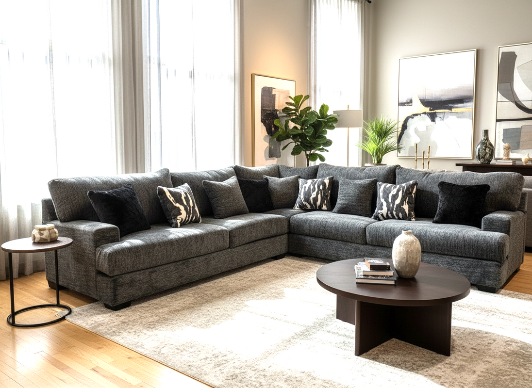 9650 - Oversized Sectional (Charcoal)
