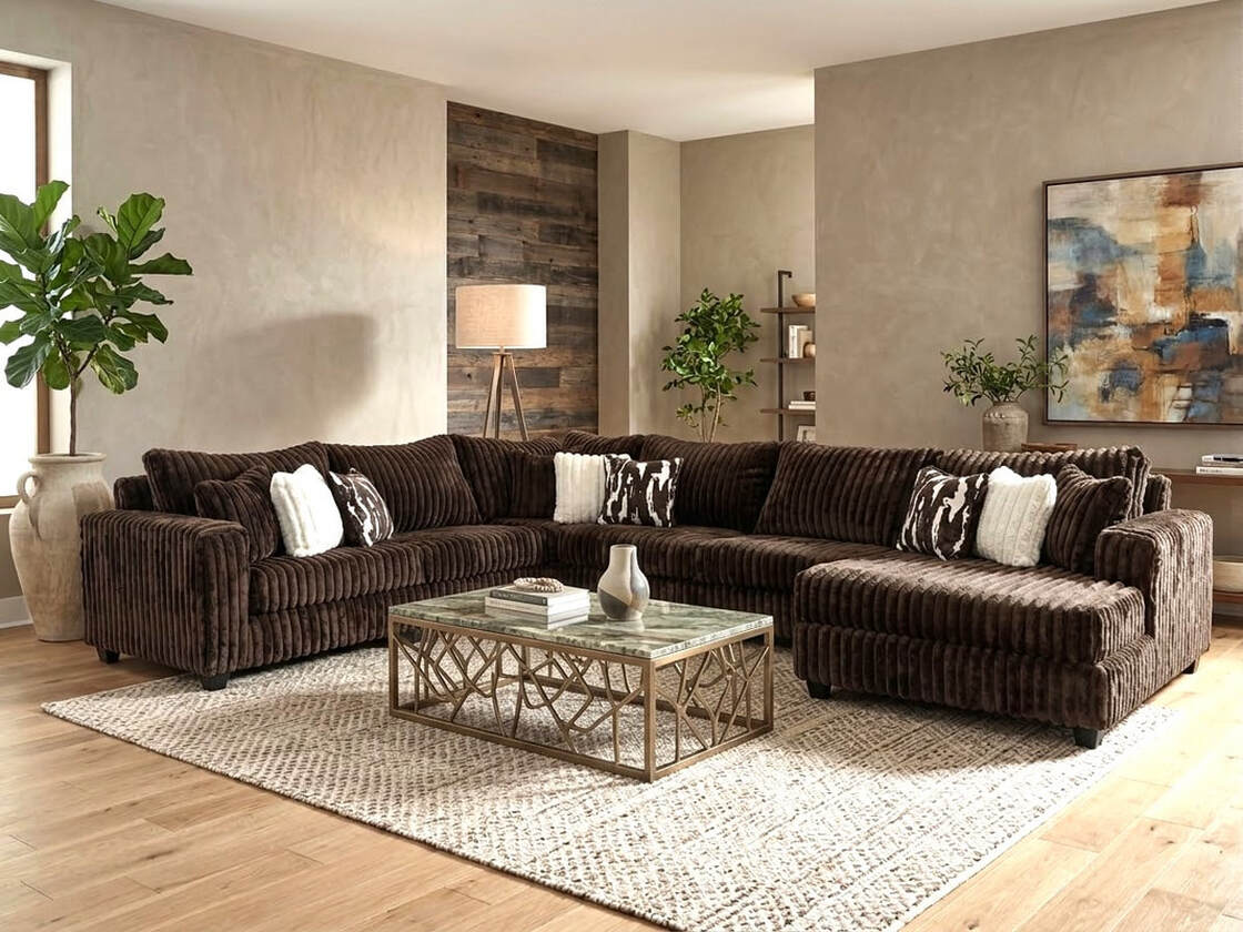 9900 Chocolate - 4PC Oversized Sectional