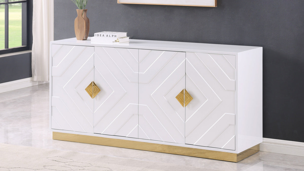 A-C13 Parso Console (White) - 65 Paros White Console Table
