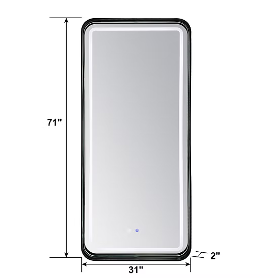 A-FM05 Modest Black LED Mirror