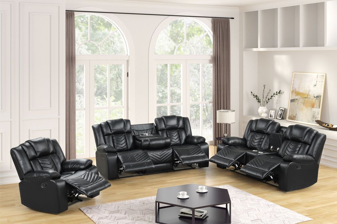Ace Black 3PC Reclining Set
