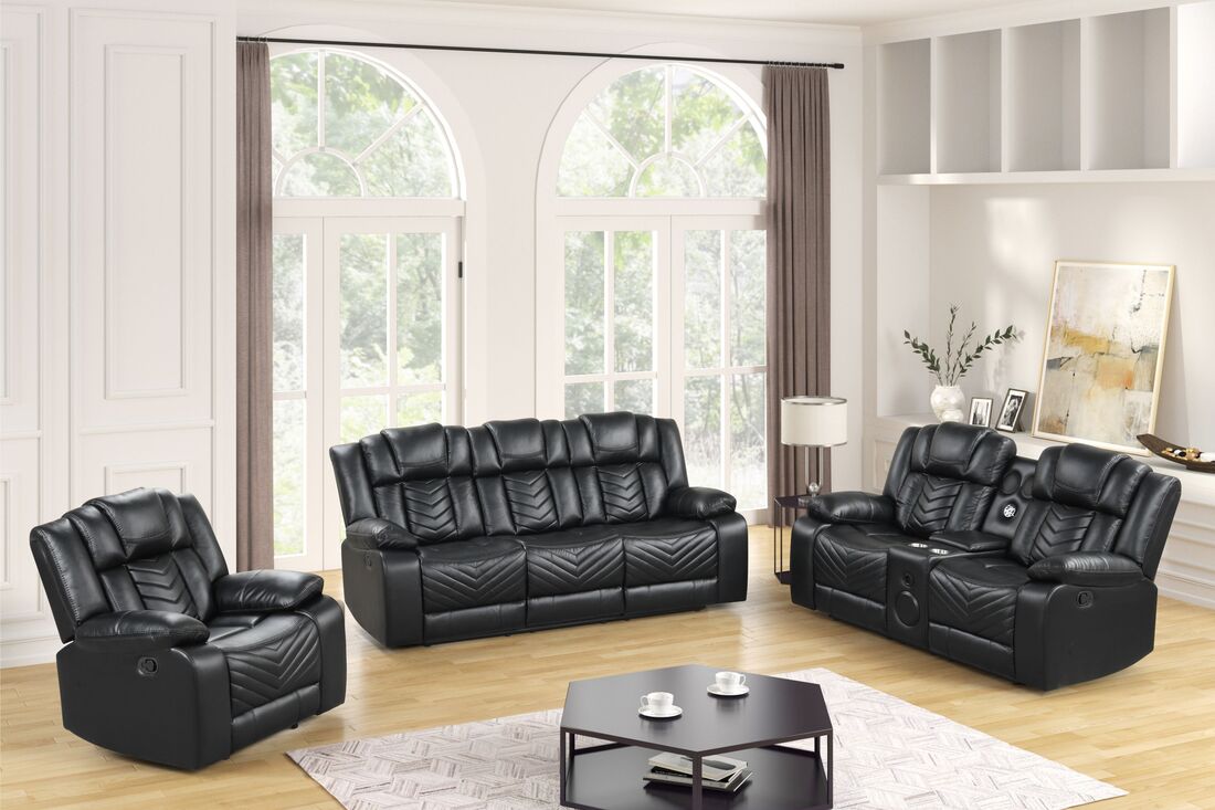 Ace Black 3PC Reclining Set