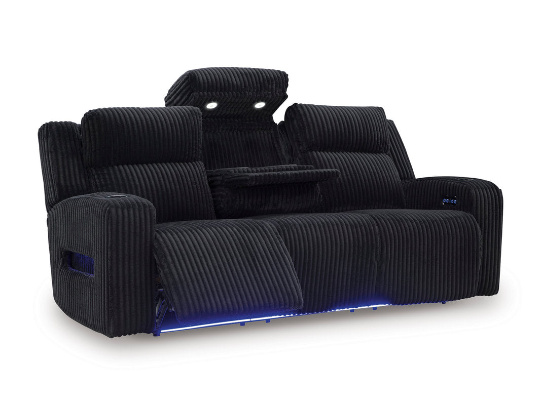 3pcs or 2pcs Ashley 642-02 Black Power Reclining Set