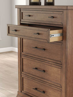 5pcs Ashley B849 Brown Bedroom Set