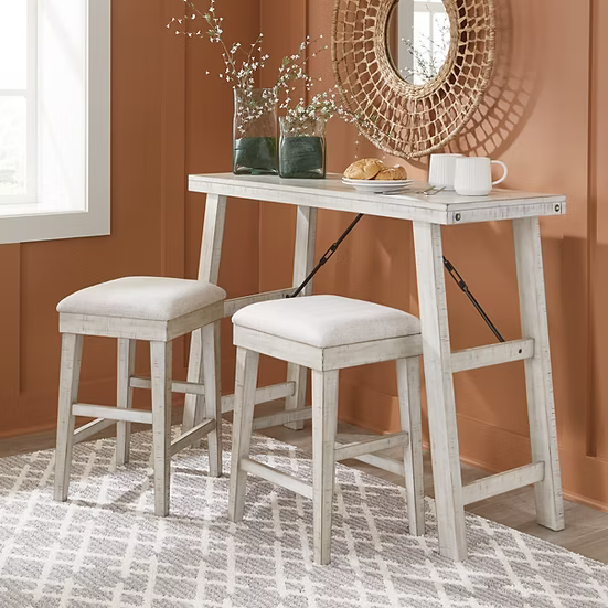 Ashley D256-113 Carynhurst Whitewash Barstool