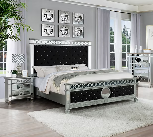 B1852 Bella Black Velvet Bed Frame