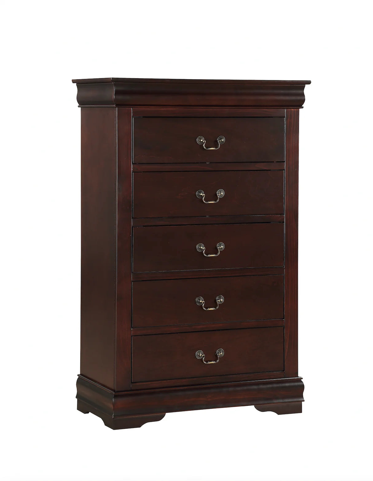 5pcs Louis Philip Cherry Finish Bedroom Set