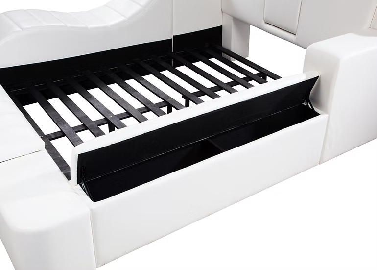 B420 Apollo White Queen Storage Bed