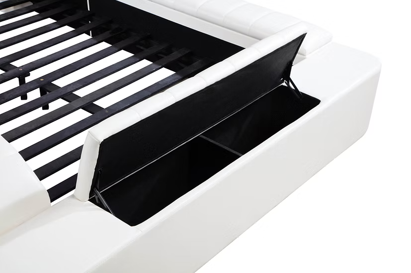 B420 Apollo White Queen Storage Bed