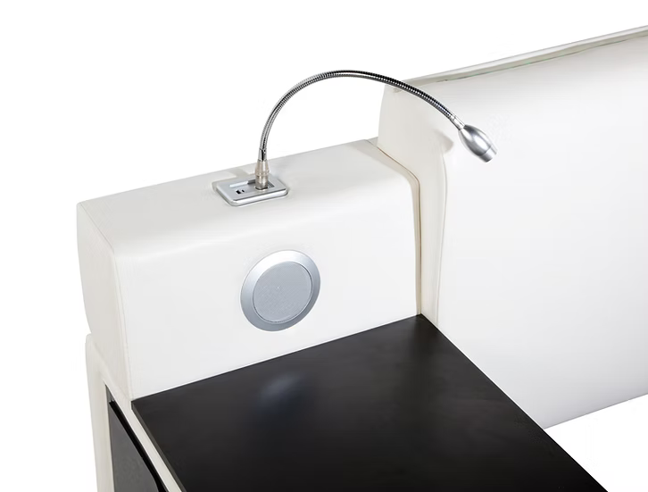 B420 Apollo White Queen Storage Bed