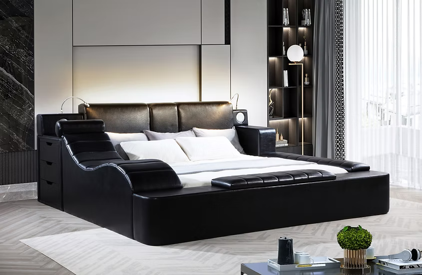 B420 Apollo Black Storage Bed