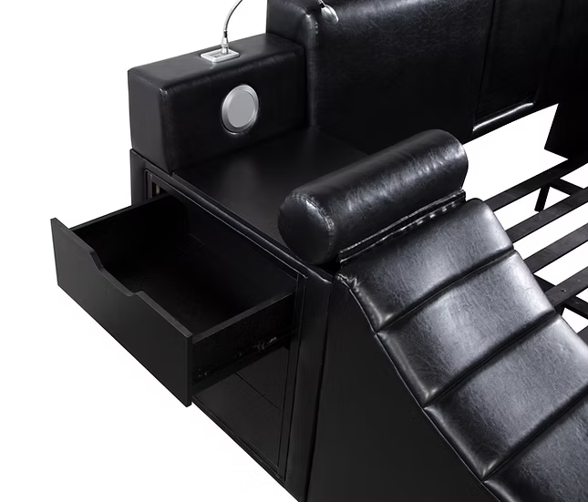 B420 Apollo Black Storage Bed