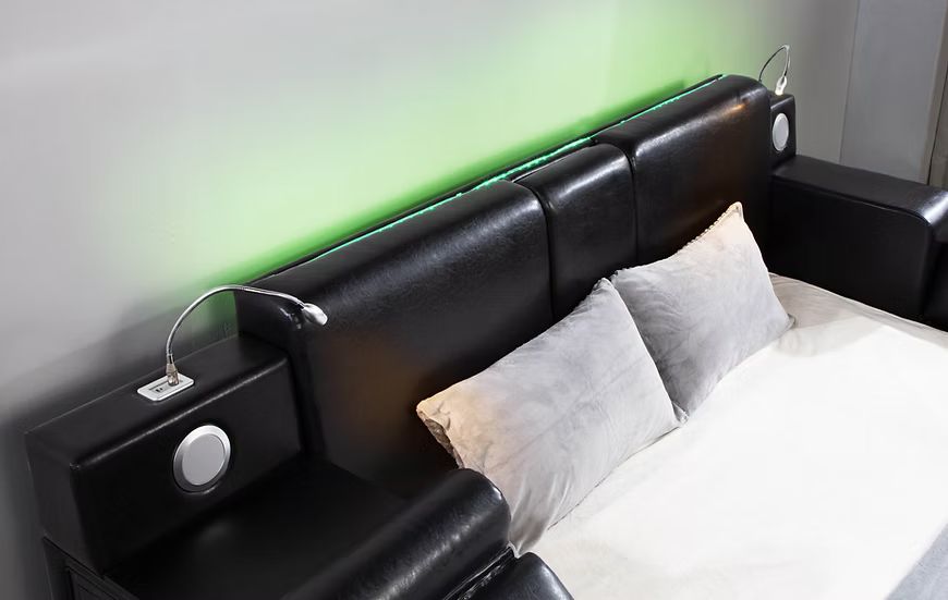 B420 Apollo Black Storage Bed